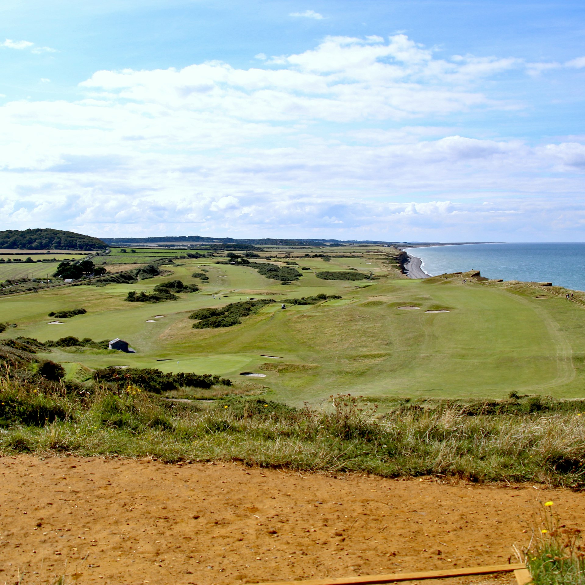 Coastal links golf course beside the ocean